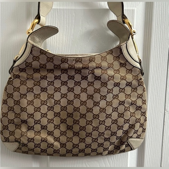 Authentic Gucci GG Creole Horse Bit Monogram Logo Satchel - Picture 3 of 16